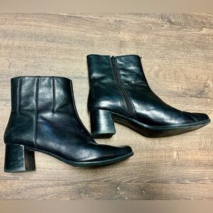 Nine West Black Leather Ankle Boots